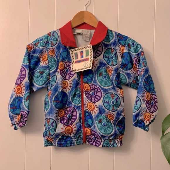 NEW Deadstock Vintage JPI Company Bold Bright Kids Jacket 90’s Windbreaker - Picture 1 of 12